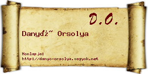 Danyó Orsolya névjegykártya