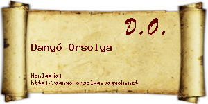 Danyó Orsolya névjegykártya